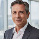 Portrait d'un homme en costume, bureau moderne