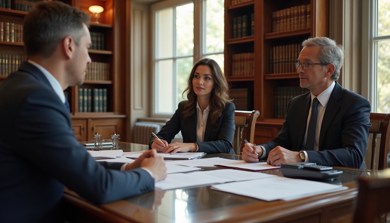 Réunion professionnelle dans un bureau.