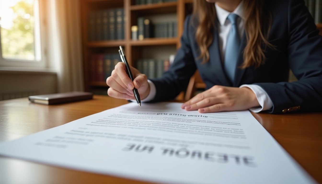 Signature de document dans un bureau juridique